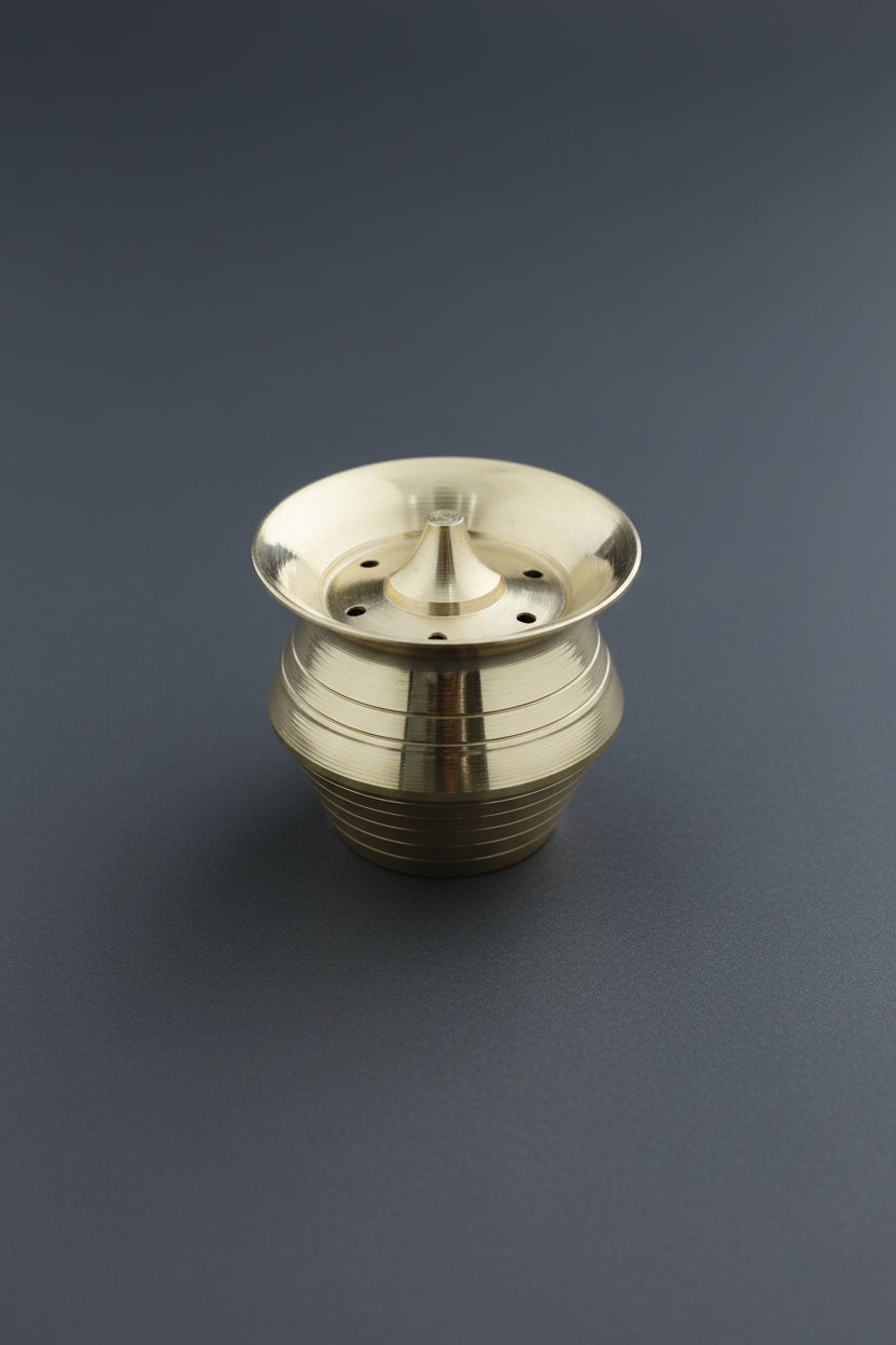 Brass Incense Stick Holder - Ribbed Cylinder