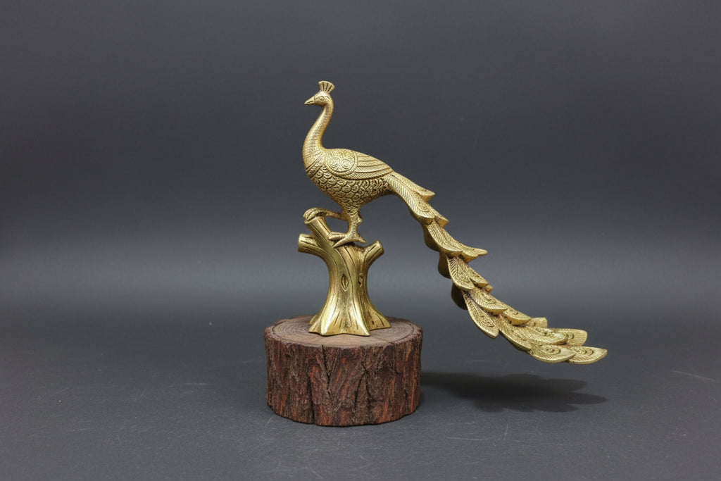 Elegant brass peacock