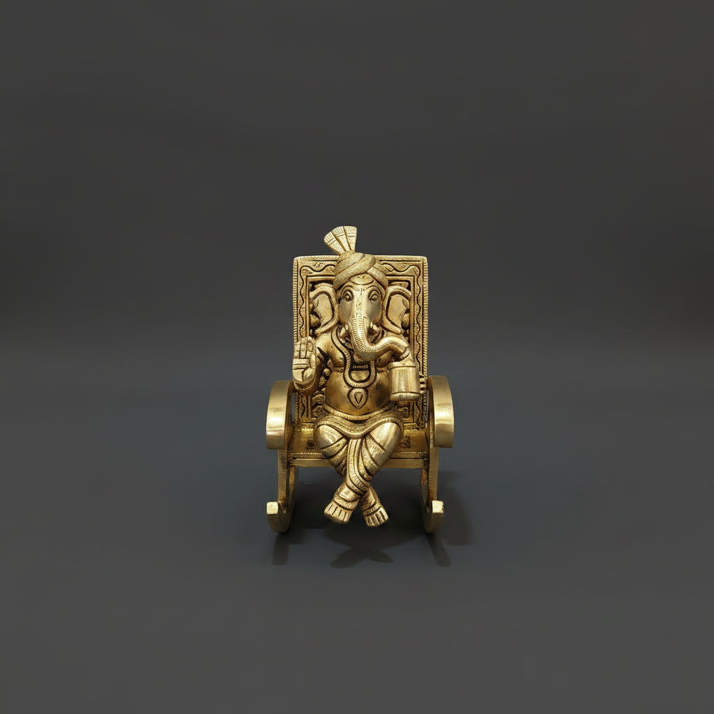 Lord Ganesha Relaxing in Easy Chair with Coffee Mug