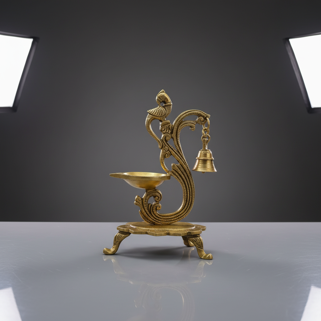 Elegant brass table mount lamp