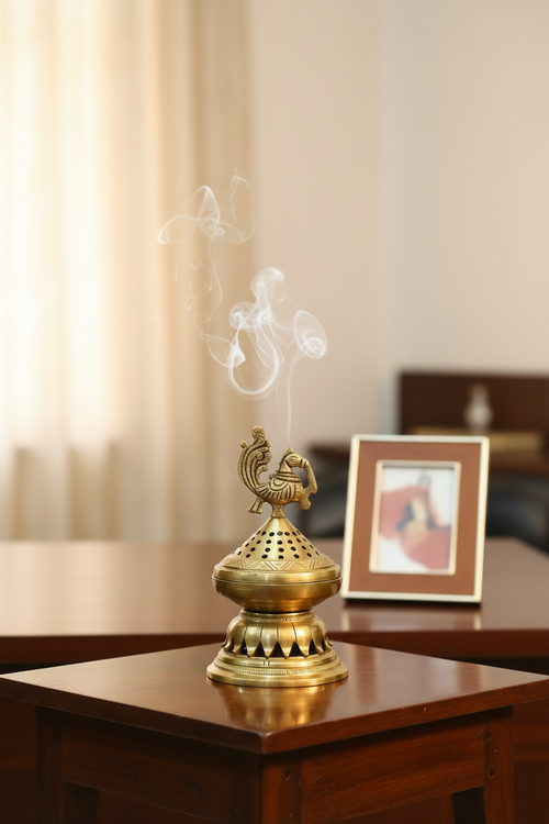 Elegant brass incense cake holder