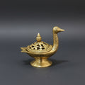 Elegant brass duck-shaped incense holder