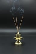 Brass Incense Stick Holder - Stacked Ribbed Stand