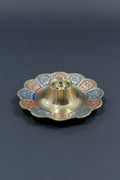 Brass Incense Stick Holder - Painted Floral Plate