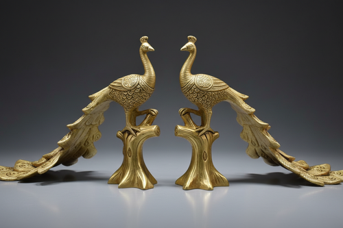Elegant brass peacock