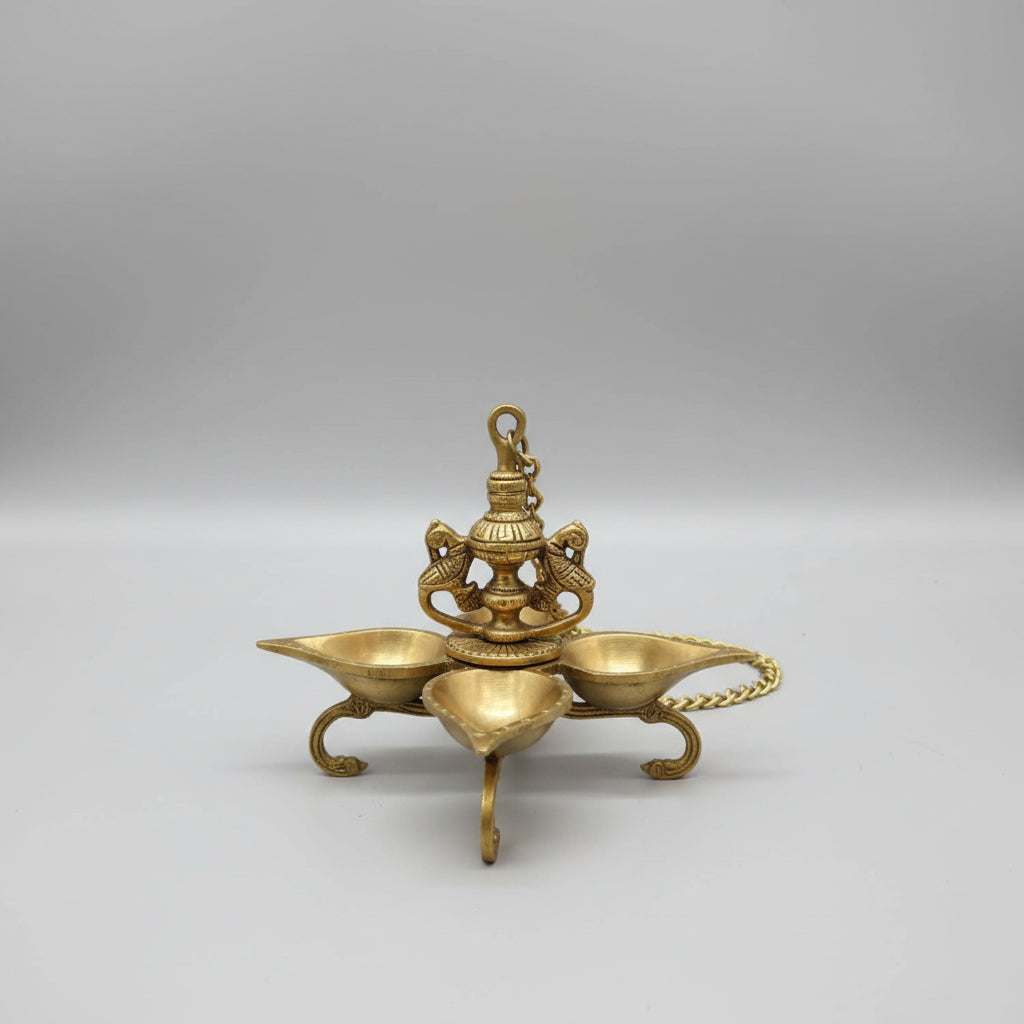 Elegant brass hanging lamp