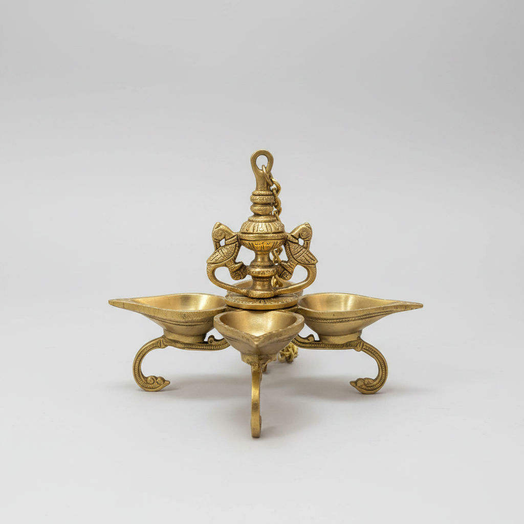 Elegant brass hanging lamp