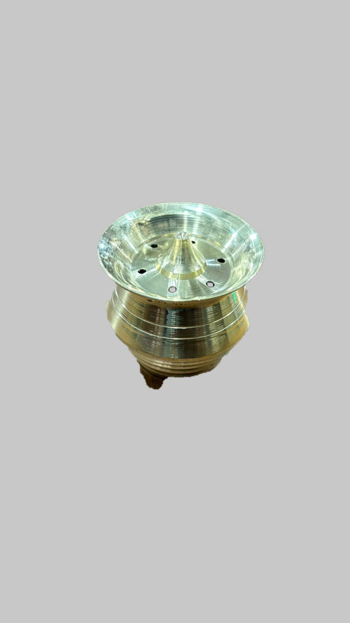Brass incense stick holder - ribbed cylinder
