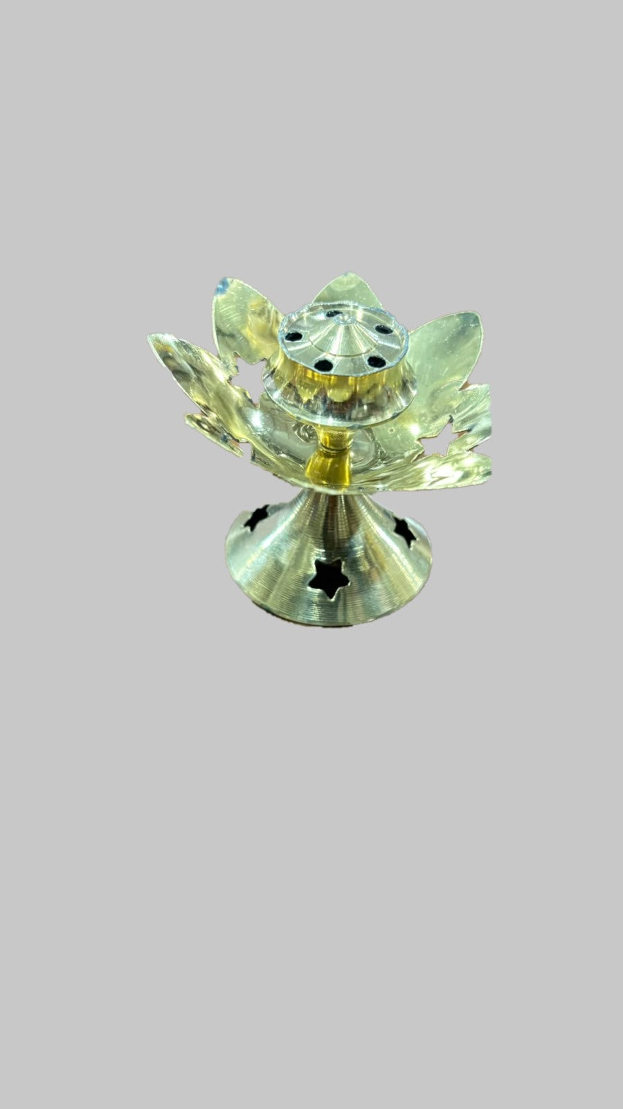 Brass incense stick holder - lotus shape