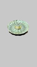 Brass incense stick holder - scalloped plate