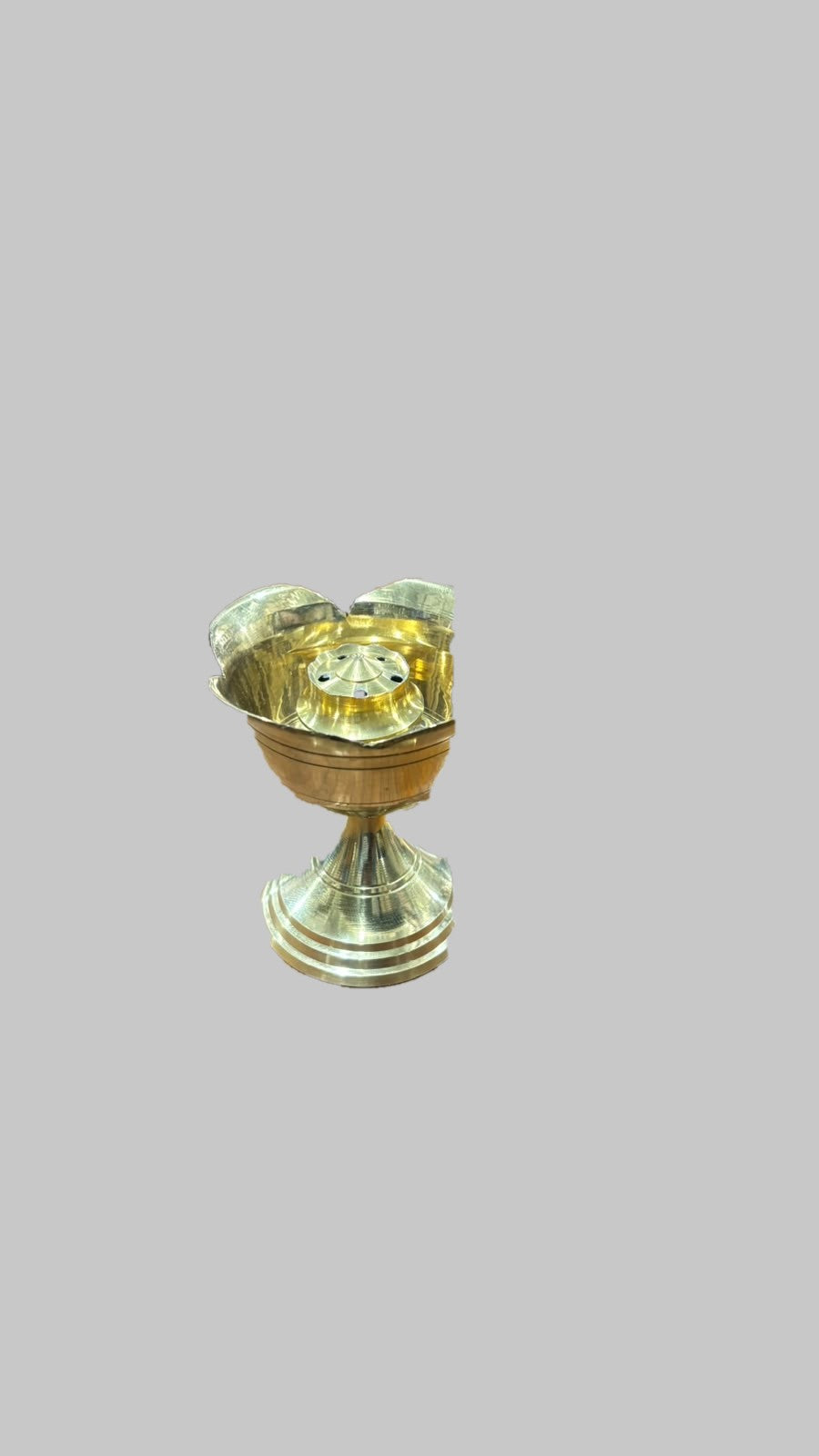 Brass incense stick holder - goblet shape