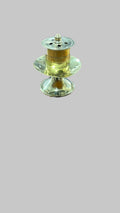 Brass incense stick holder - stacked ribbed stand