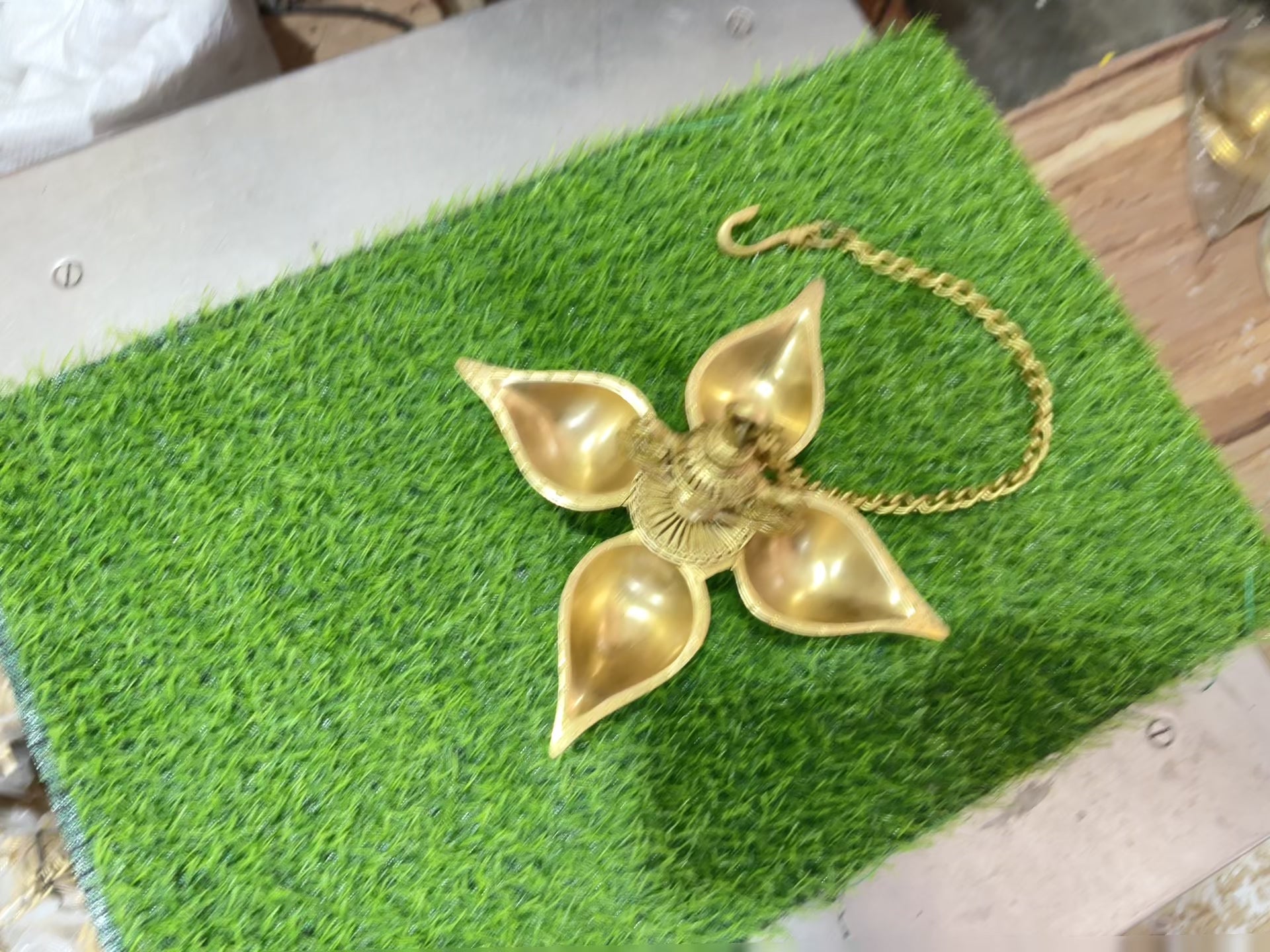 Elegant brass hanging lamp